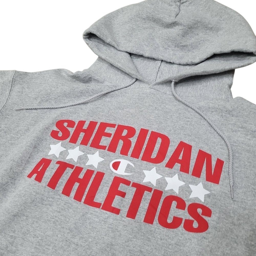 Vintage Champion Sheridan Athletic Grey & Red Hoodie Top Size: Large